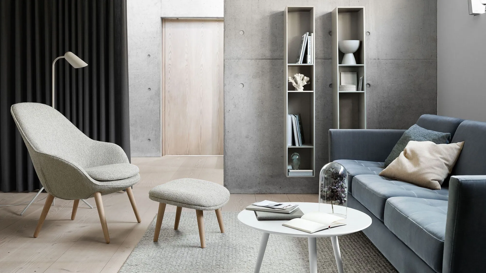 Диван Osaka - Napoli 2255 Ткань цвета серого камня -  Под заказ в интерьере