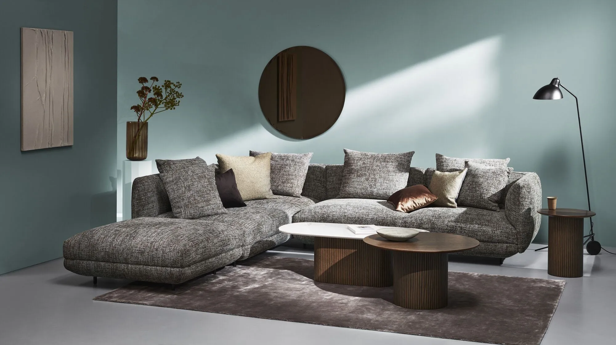 2-местный модуль Salamanca с 2 подлокотниками - Tuscany зеленого цвета 3204 -  Под заказ в интерьере