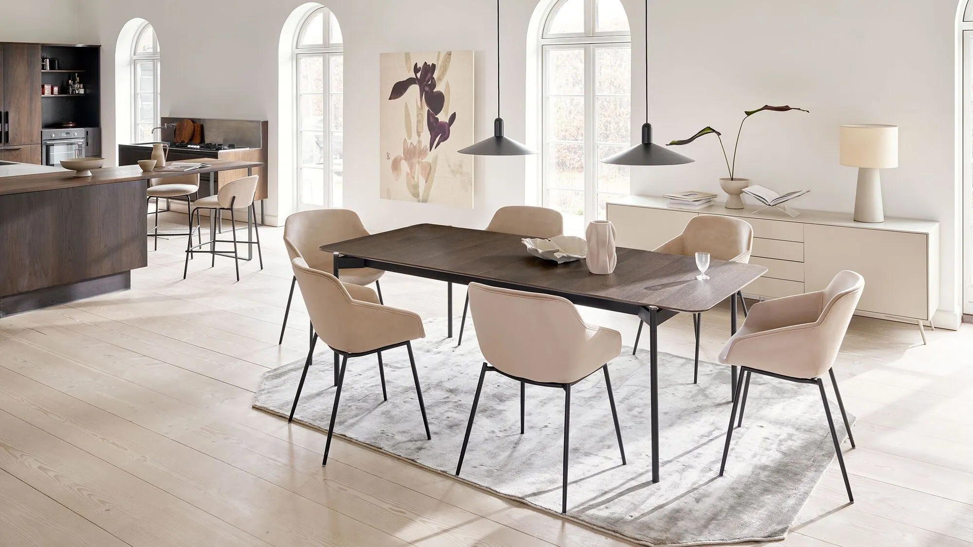 Барный стул Princeton - Velvet 3031 Синяя ткань  -  Под заказ в интерьере