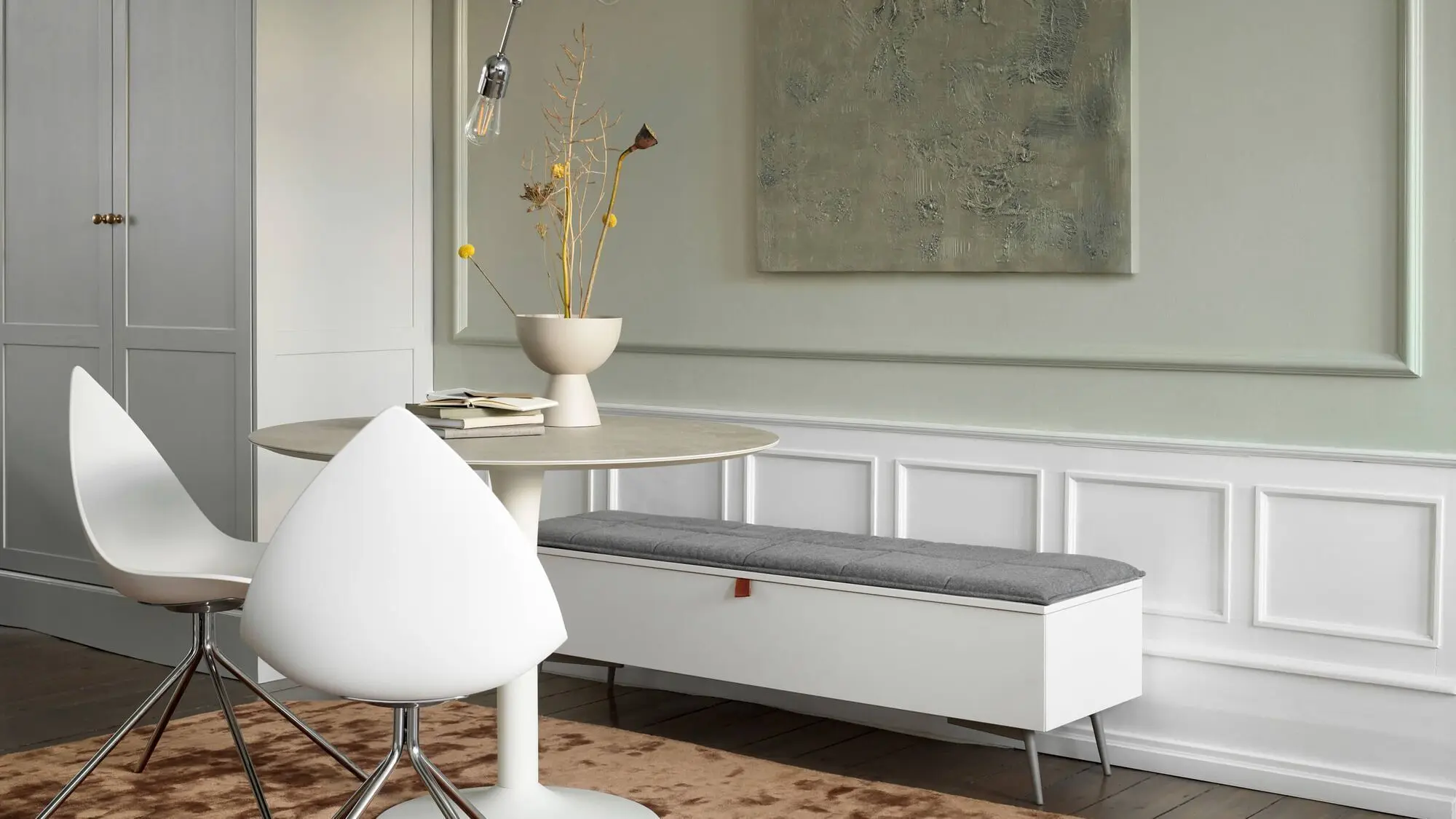 Cтул Ottawa - Napoli 2253 Ткань зелено-голубого цвета  -  Под заказ в интерьере