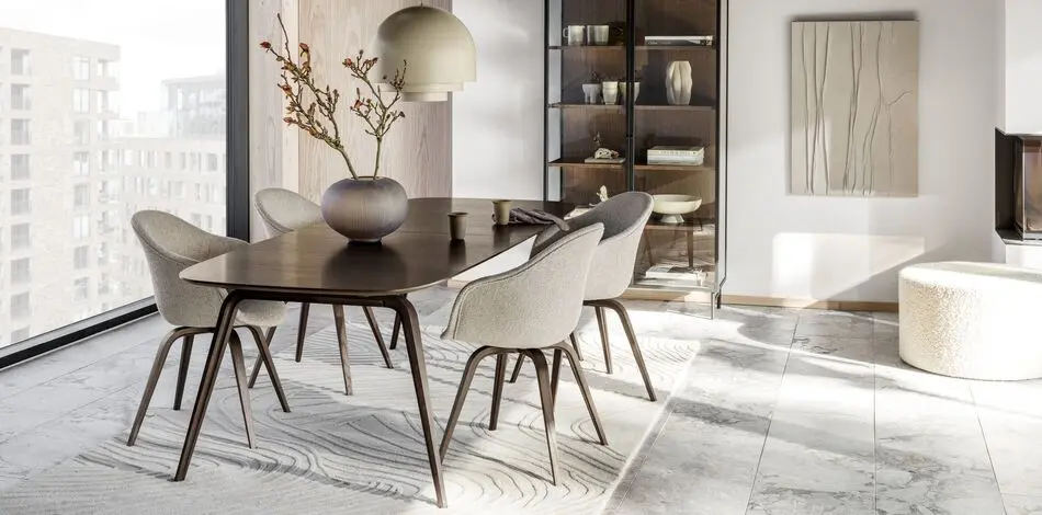 Обеденный стул Hauge - Skagen 3163 Темно-синяя ткань  -  Под заказ в интерьере