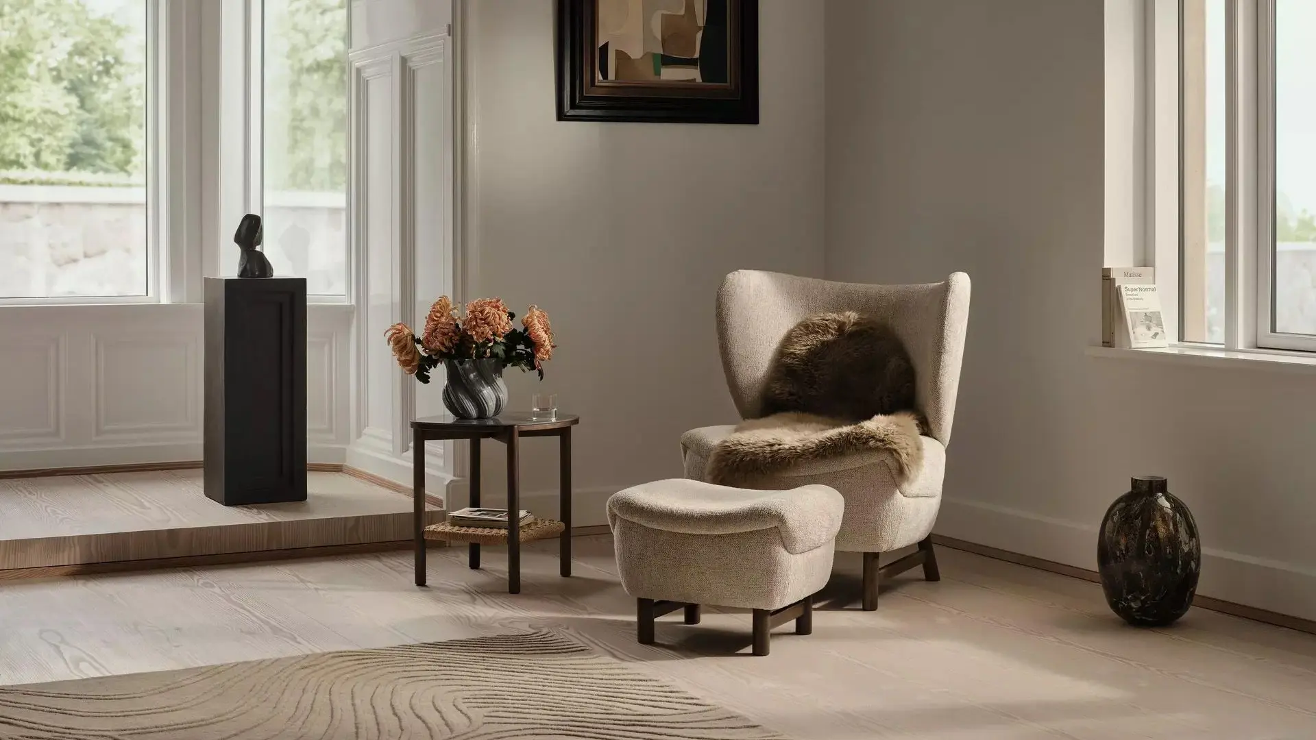 Кресло Catskills  Natural solid oak Beige Rimini fabric 3087 -  Под заказ в интерьере