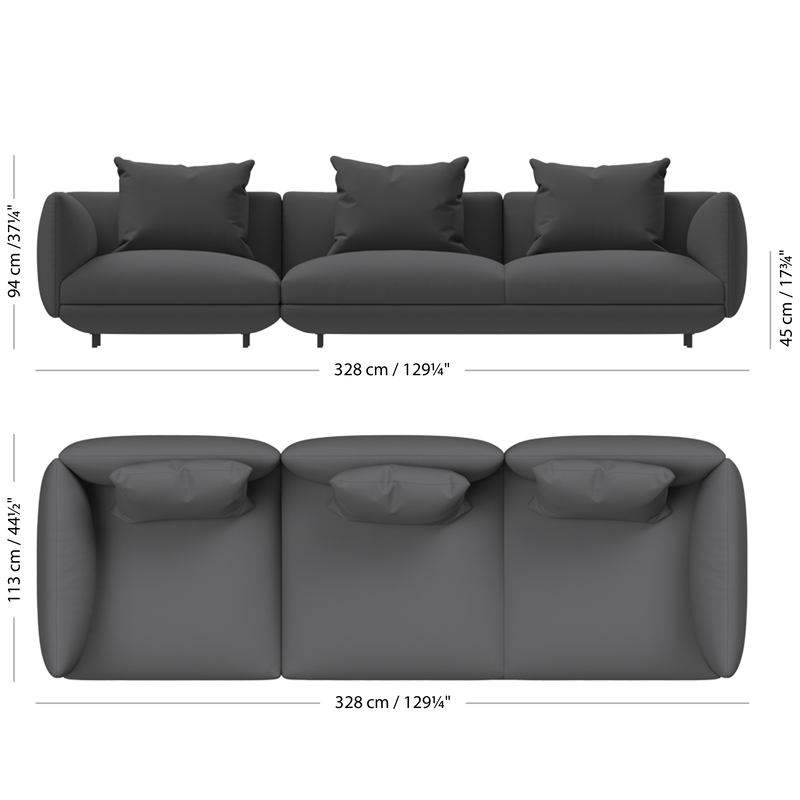 3-местный диван Salamanca - Tuscany коричневого цвета 3202 -  Под заказ