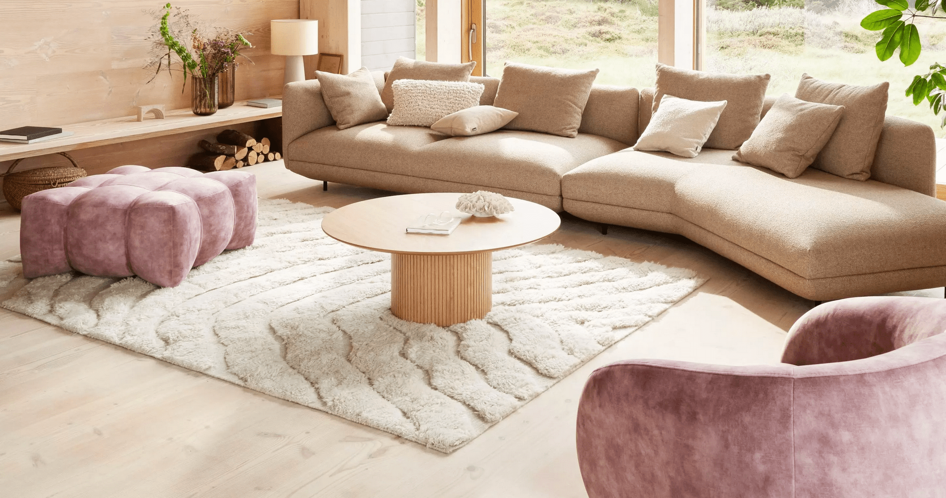 Пуф Nawabari - Frisco 2063 Ткань с покрытием aquaclean светло-серого цвета  -  Под заказ в интерьере