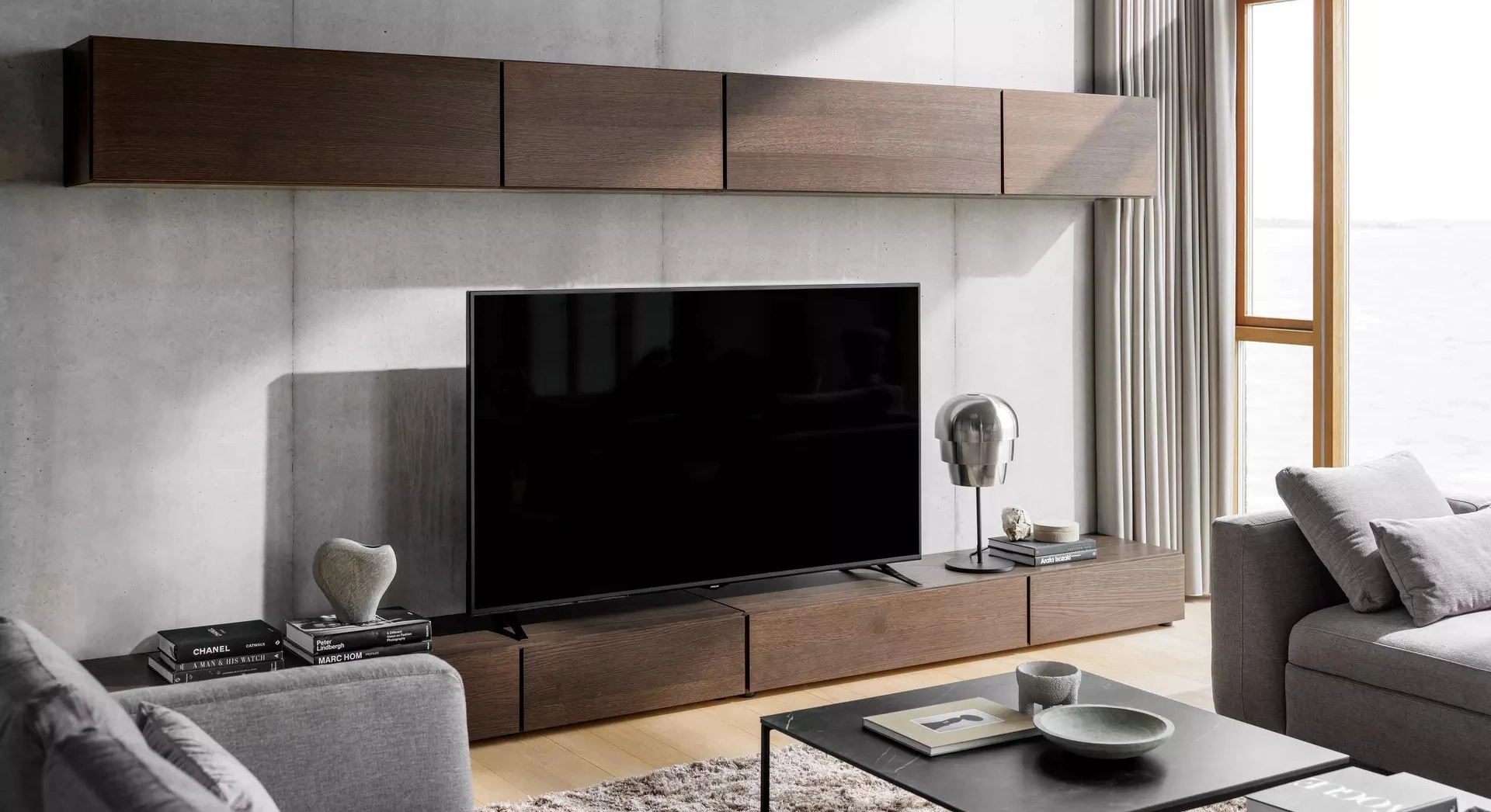 Комод Lugano с ящиком и откидной дверцей в интерьере