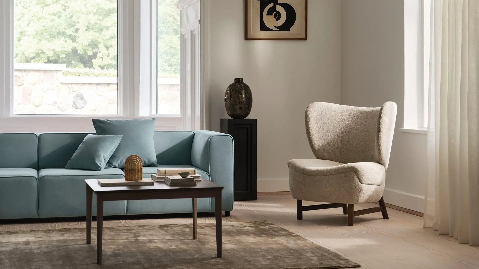 Кресло Catskills  Natural solid oak Beige Rimini fabric 3087 -  Под заказ в интерьере