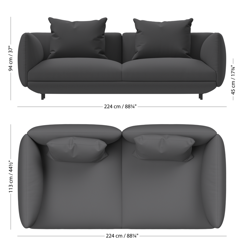 2-местный модуль Salamanca с 2 подлокотниками -  Frisco 2058 Темно-зеленая ткань -  Под заказ