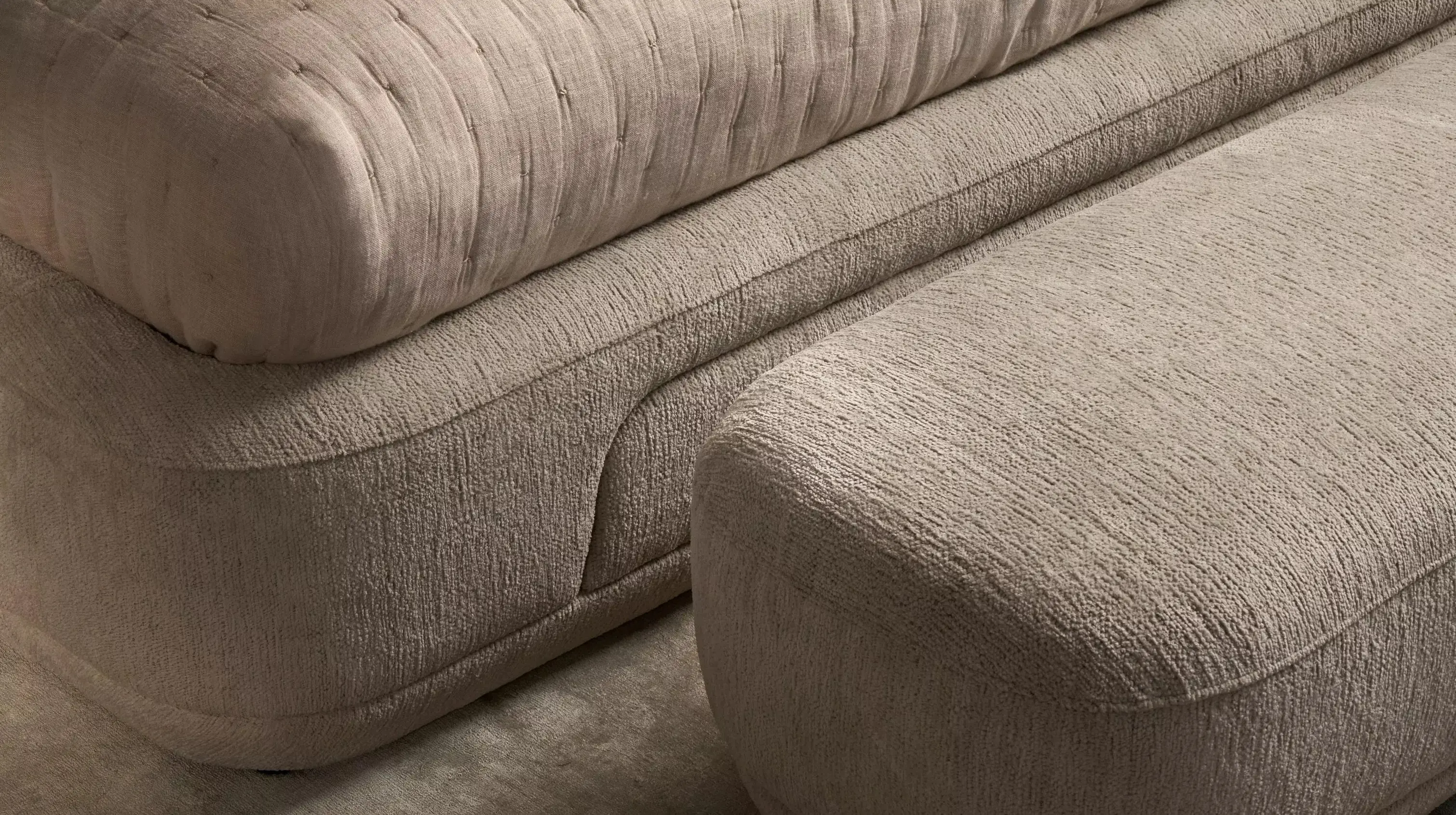 Скамейка Bolzano - Arezzo ткань светло-коричневого цвета 3332 -  Под заказ в интерьере