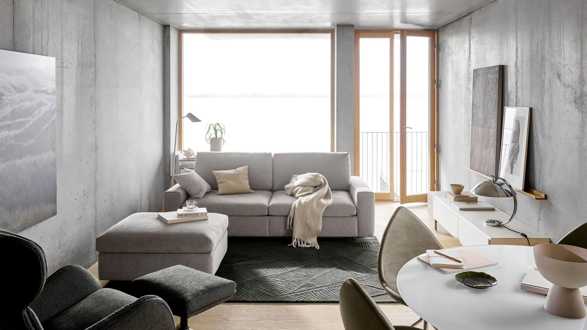 Подставка для ног Reno - Frisco 2067 Ткань цвета серого камня  -  Под заказ в интерьере