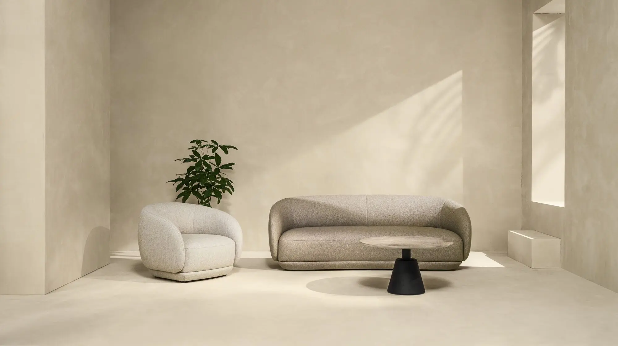 Кресло Bolzano с поворотным основанием - Lazio 3091 Ткань бежевого цвета  -  Под заказ в интерьере