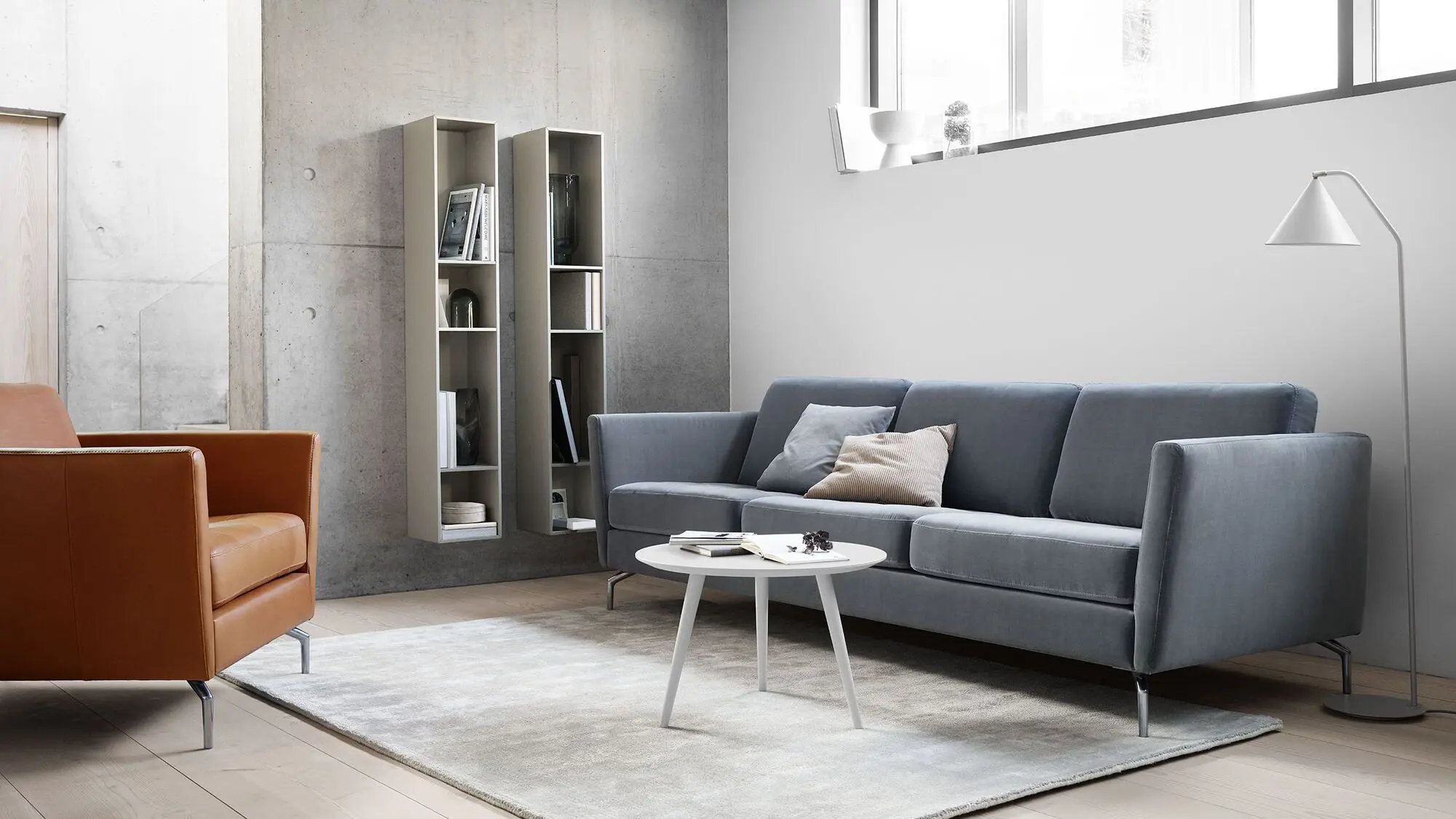 Диван Osaka - York 5120 Kожа коньячного цвета  -  Под заказ в интерьере