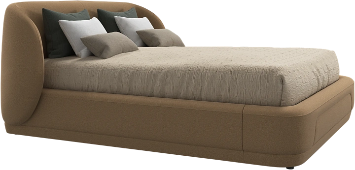 Кровать Bolzano - Arezzo ткань  цвета охры 3333 -  Под заказ