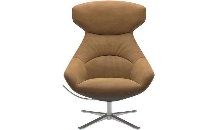 Кресло Porto с функцией вращения - York 5120 Kожа коньячного цвета  -  Под заказ