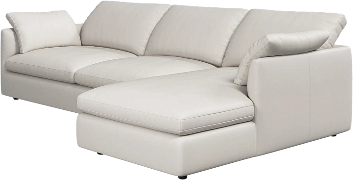 Угловой диван Milano - Nordic Grain кожа светло-бежевого цвета 5136 -  Под заказ