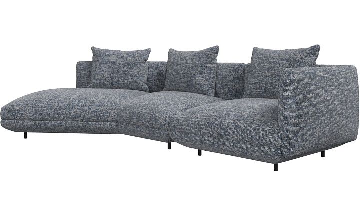 3-местный диван c козеткой Salamanca - Tuscany синего цвета 3206 -  Под заказ