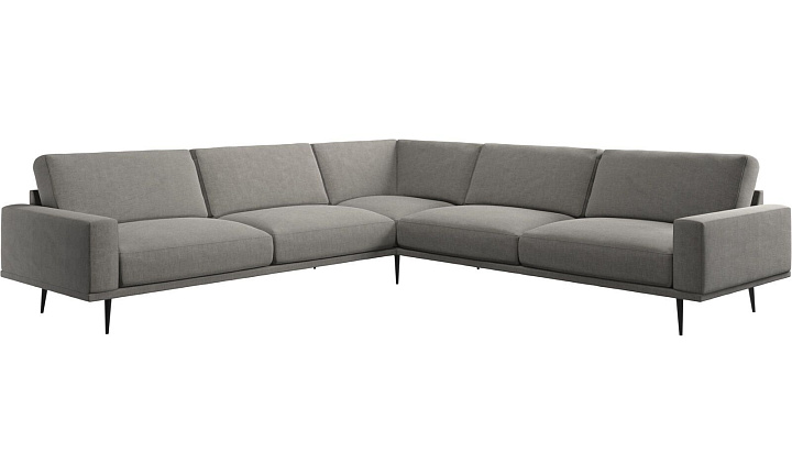 Угловой диван Carlton - Napoli 2250 Ткань серебристо-серая  -  Под заказ