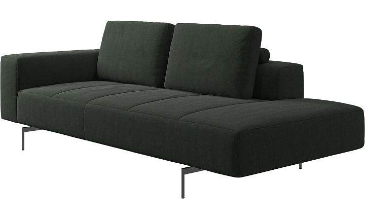 Модуль для отдыха Amsterdam, подлокотник слева, открытый модуль справа -  Frisco 2058 Темно-зеленая ткань -  Под заказ