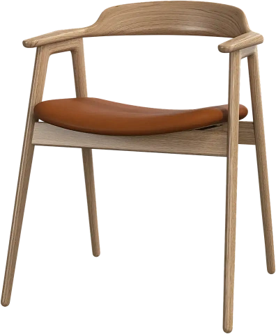 Обеденный стул Seoul - Nordic Vintage кожа 5150 карамельного цвета -  Под заказ