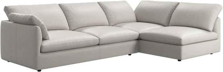 Угловой диван Milano - Nordic Grain кожа светло-бежевого цвета 5136 -  Под заказ