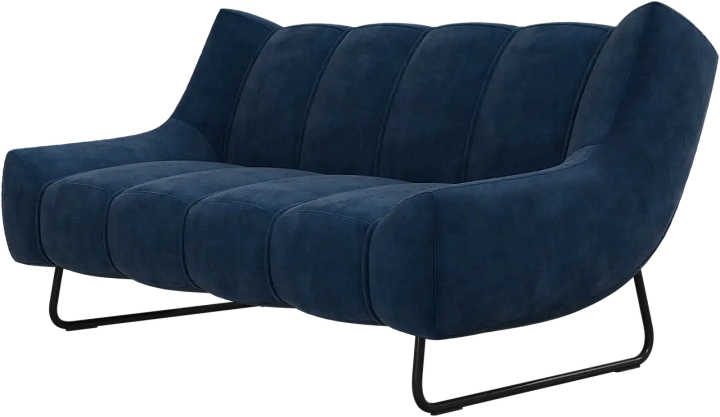 2-х местный диван Nawabari -  Ravello 3225 Ткань  темно-синего цвета -  Под заказ