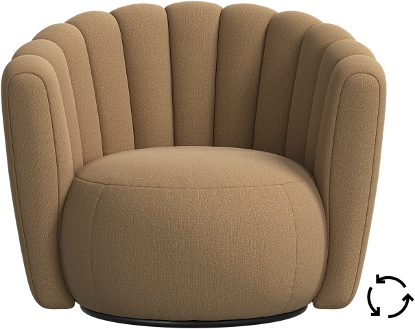 Кресло Sweet Art c поворотным основанием - Arezzo ткань  цвета охры 3333 -  Под заказ
