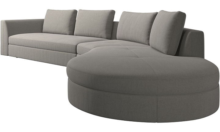 Диван Bergamo - Frisco 2063 Ткань с покрытием aquaclean светло-серого цвета  -  Под заказ