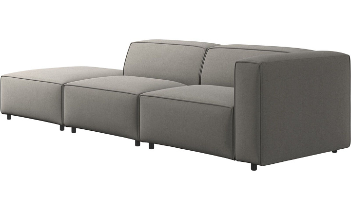 Диван Carmo с модулем для отдыха - Frisco 2063 Ткань с покрытием aquaclean светло-серого цвета  -  Под заказ