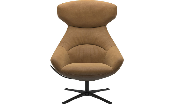 Кресло Porto с функцией вращения - York 5120 Kожа коньячного цвета  -  Под заказ