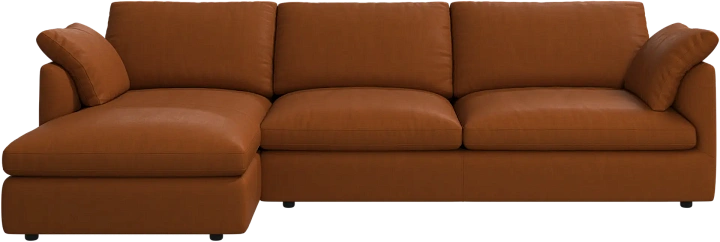 Угловой диван Milano - Nordic Vintage кожа 5150 карамельного цвета -  Под заказ