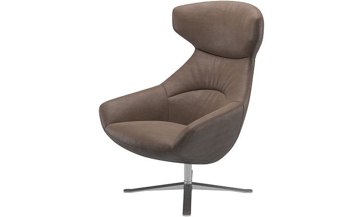 Кресло Porto с функцией вращения - York 5122 Кожа светло-коричневого цвета  -  Под заказ