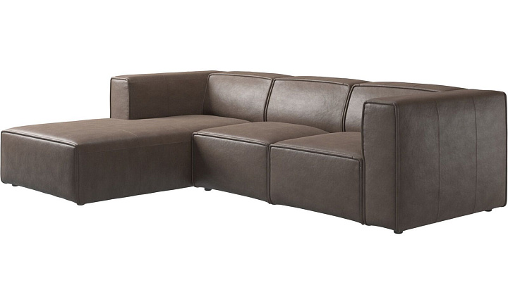 Диван Carmo с модулем для отдыха - York 5122 Кожа светло-коричневого цвета  -  Под заказ