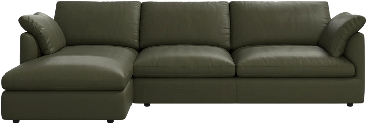 Угловой диван Milano - Nordic Grain 5133 Кожа светло-зеленого цвета -  Под заказ