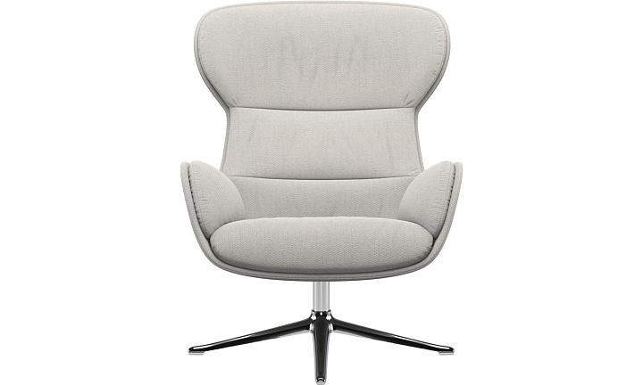 Кресло Reno с функцией вращения - Lazio 3090 Ткань белого цвета  -  Под заказ