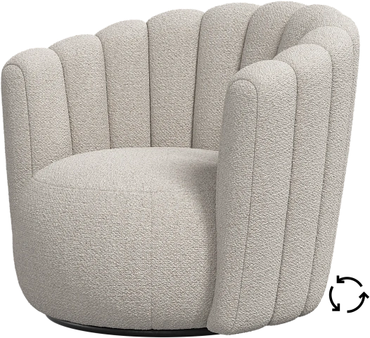 Кресло Sweet Art c поворотным основанием - Rimini ткань бежевого цвета 3087 -  Под заказ