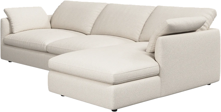 Угловой диван Milano - Lazio 3090 Ткань белого цвета  -  Под заказ