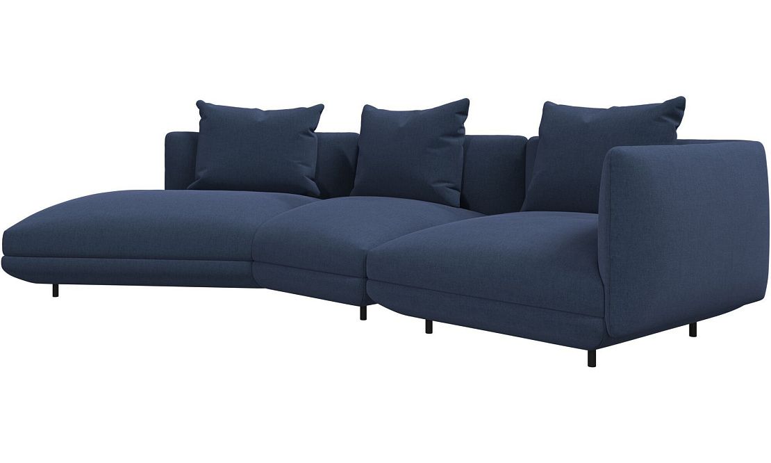 3-местный диван c козеткой Salamanca - Frisco 2065 Ткань тёмно-синего цвета  -  Под заказ - артикул 4480075AN002065 - фото 5