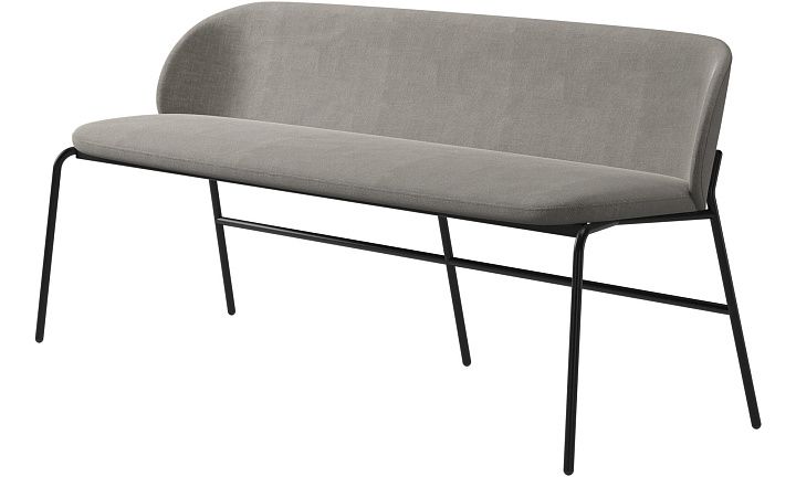 Скамейка Princeton - Napoli 2250 Ткань серебристо-серая  -  Под заказ