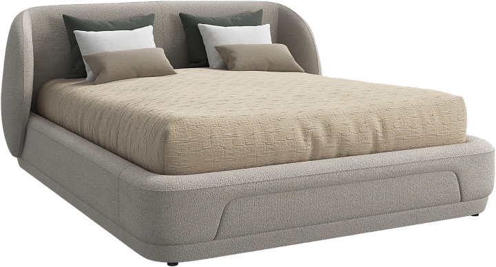 Кровать Bolzano - Rimini ткань бежевого цвета 3087 -  Под заказ