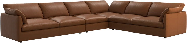 Угловой диван Milano - Nordic Grain 5134 Кожа карамельного цвета -  Под заказ