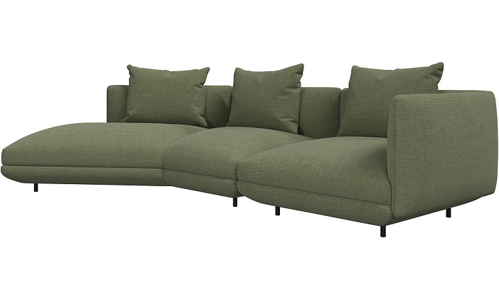 3-местный диван c козеткой Salamanca - Skagen 3165 Зеленая ткань  -  Под заказ