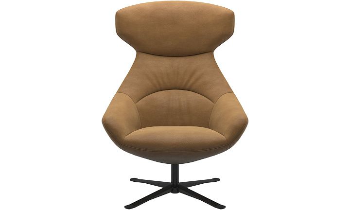 Кресло Porto с функцией вращения - York 5120 Kожа коньячного цвета  -  Под заказ