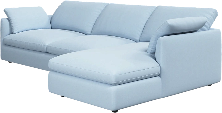 Угловой диван Milano - Frisco 2275 Ткань голубого цвета -  Под заказ