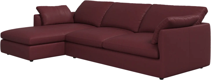 Угловой диван Milano - Nordic Vintage кожа 5145 бордового цвета -  Под заказ