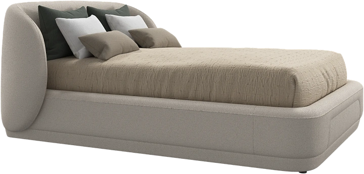 Кровать Bolzano - Lazio 3090 Ткань белого цвета  -  Под заказ