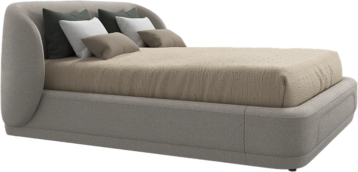 Кровать Bolzano - Rimini ткань бежевого цвета 3087 -  Под заказ