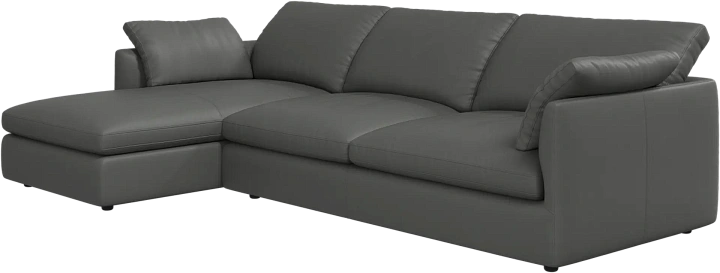 Угловой диван Milano - Nordic Grain 5137 Кожа серого цвета -  Под заказ