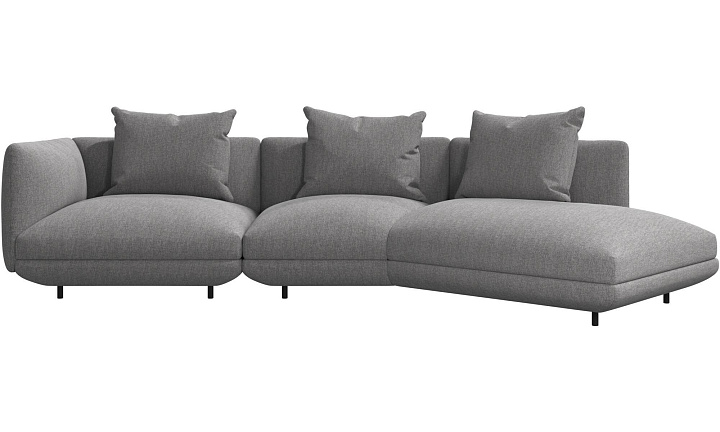 3-местный диван c козеткой Salamanca - Bristol 3060 Ткань светло-серого цвета  -  Под заказ