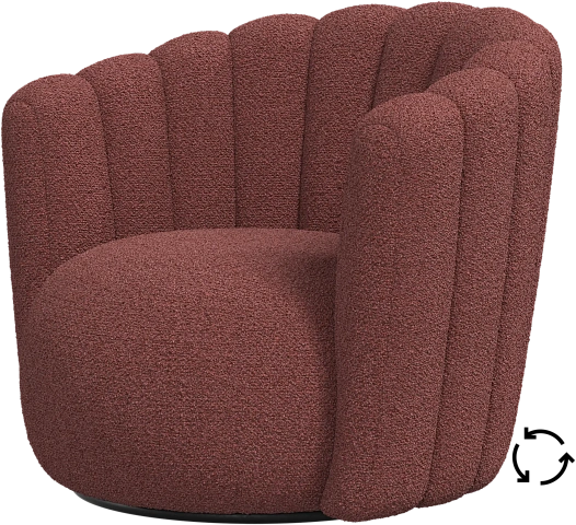 Кресло Sweet Art c поворотным основанием - Rimini ткань кирпично-красного цвета 3088 -  Под заказ