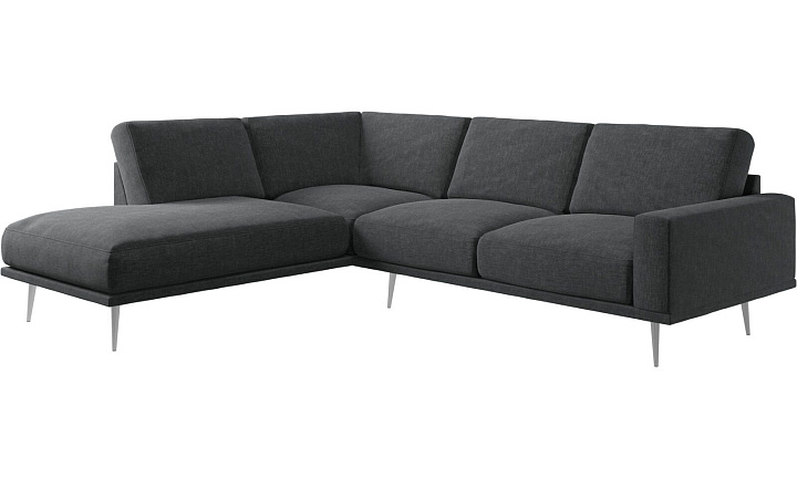 Диван Carlton с модулем для отдыха - Napoli 2255 Ткань цвета серого камня -  Под заказ