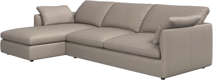 Угловой диван Milano - Nordic Grain кожа серо-бежевого цвета 5135 -  Под заказ